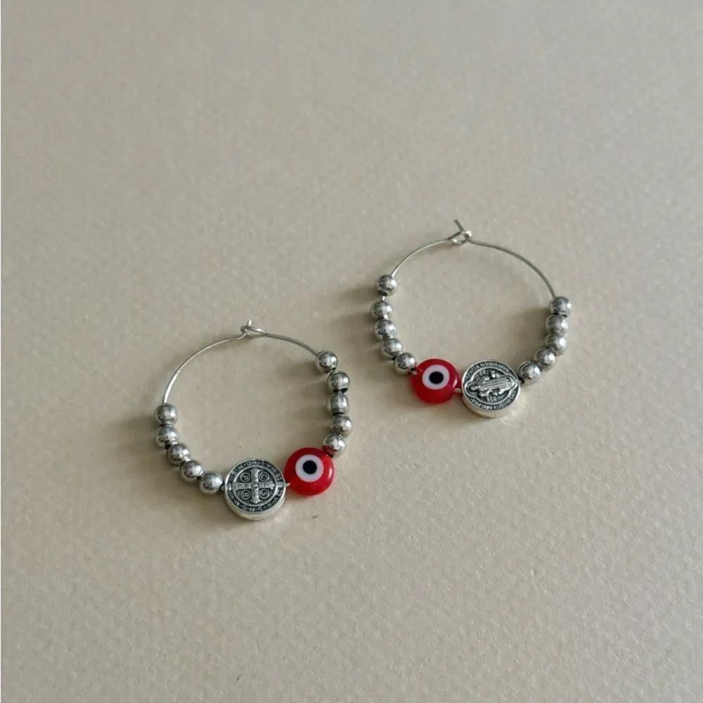 Evil eye hoop earrings R919